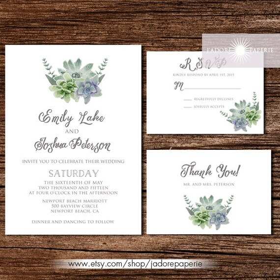 Succulent Wedding Invitations 9