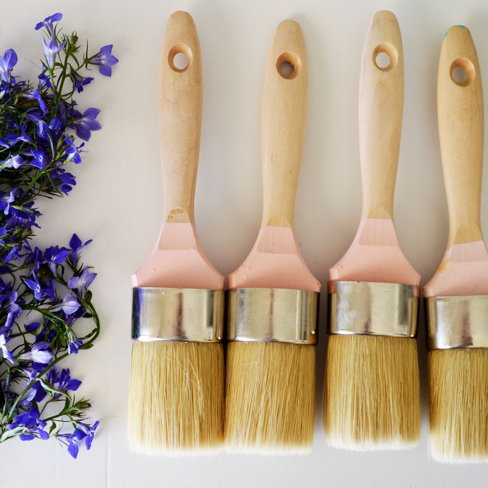 4 Thick Paint Brushes/ Wax brushNatural Boar by