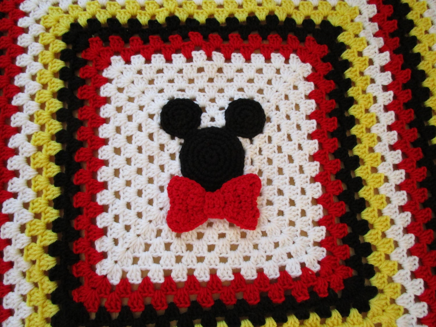 Mickey Mouse and Minnie Mouse Crochet Afghan by KathieSewHappy