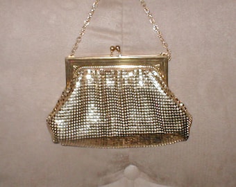 Vintage WHITING & DAVIS Gold Metal Mesh Purse