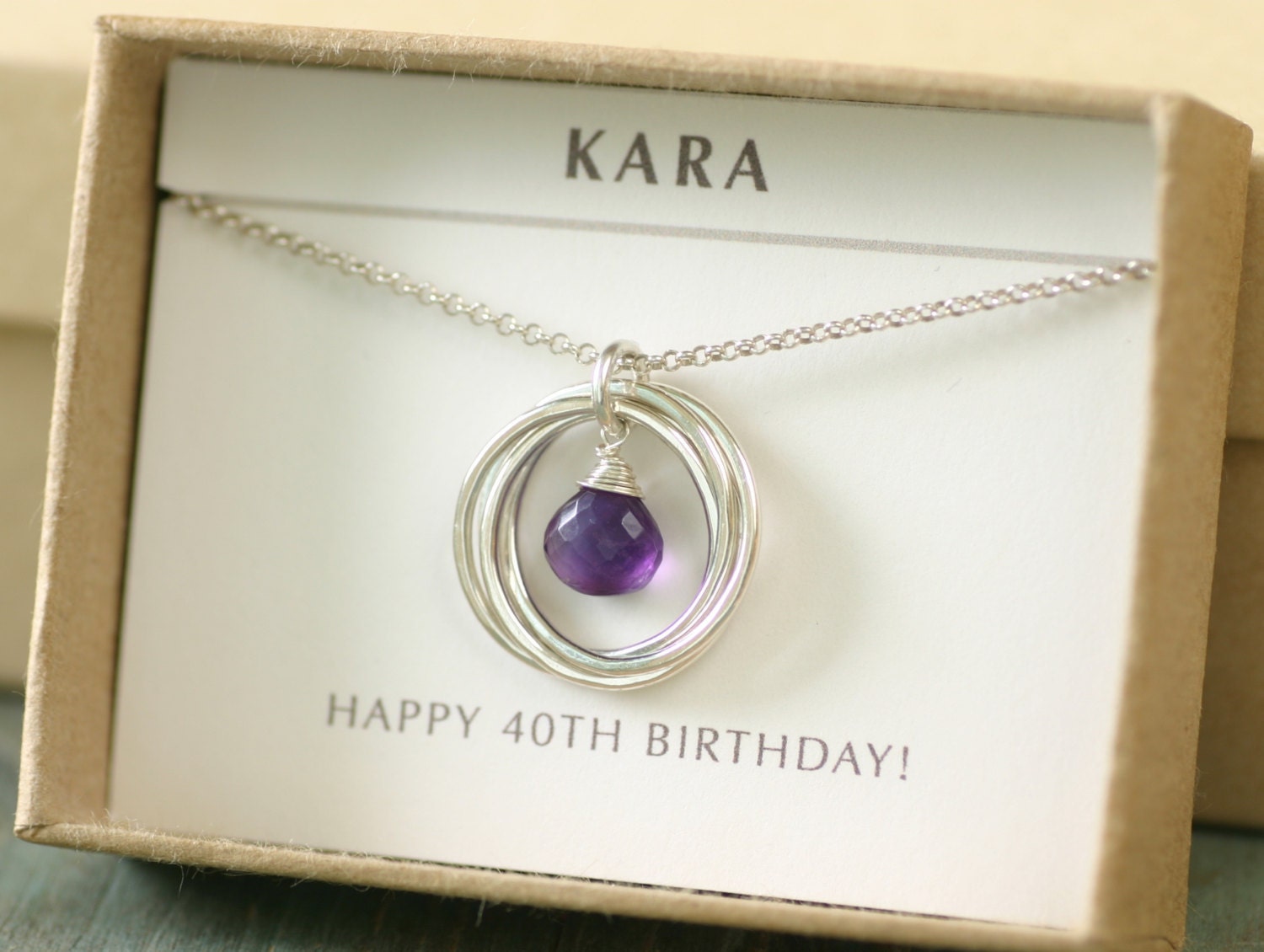 40th Birthday Gift For Wife Amethyst Necklace February