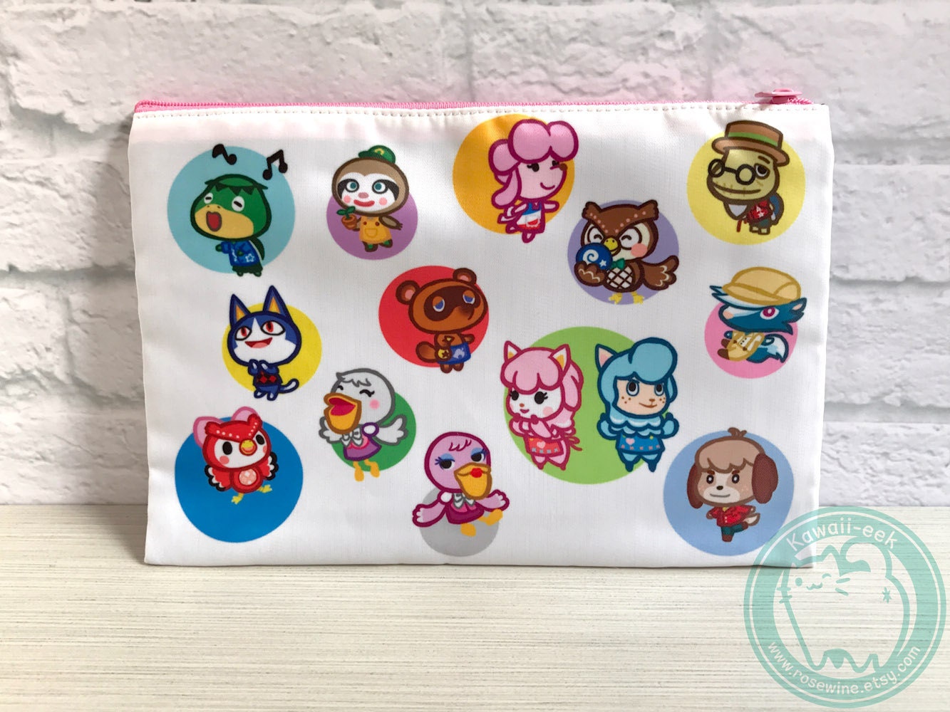 Animal Crossing New Leaf Double Sided Zip Bag