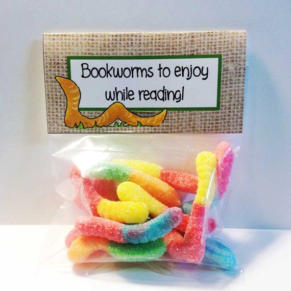 Bookworm Treat Topper // Instant Download // Reading Treat