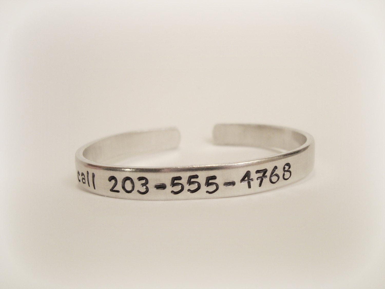 Phone Number Stamped Bracelet If Lost Child Bracelet Bendable Adjustable Aluminum