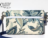 Cross body Smartphone Cellphone Wallet iPhone 7, 6 plus Samsung Galaxy S7, S6 Card Holder Zipper pocket Wicklow Indigo