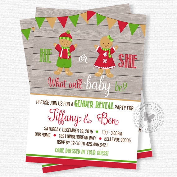 Christmas Gender Reveal Party Invitations 6
