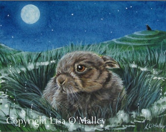 ACEO Print "Hidden Magic" Hare. Levrett