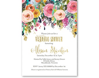 Wedding Shower Invitation | Floral Bridal Shower invite | Watercolour Invite | Printable Bridal Shower | Printable | Invitation 2428