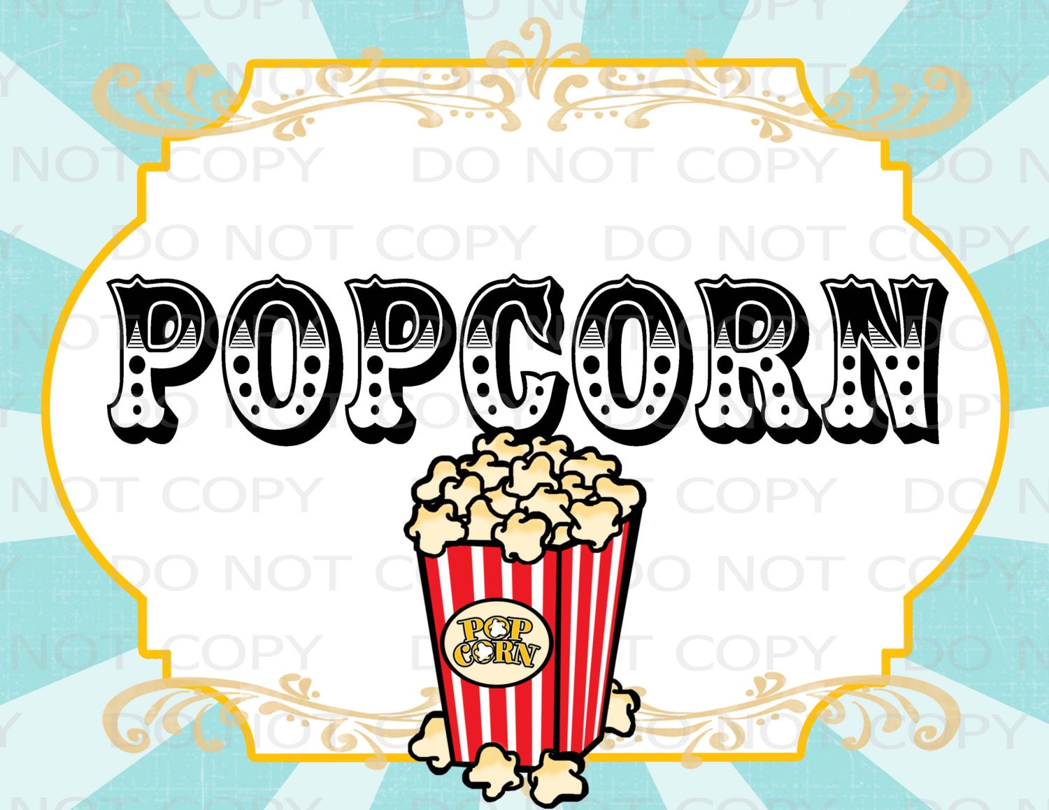 Divine image inside popcorn sign printable Slobbery image in popcorn sign printable
