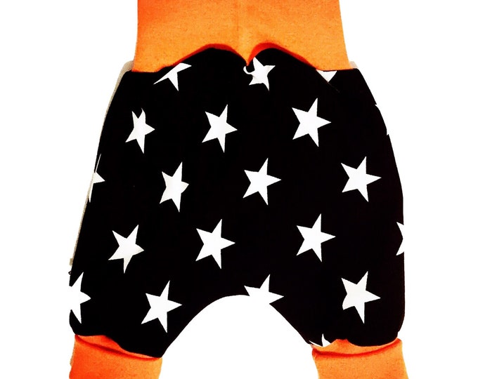 Baby kids toddler girl boy clothing harem pants baggy pants sweat pants ORANGE. Size preemie - 3 y