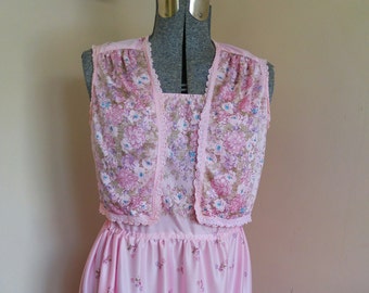 Vintage 1970's Floral Sundress With Bolero