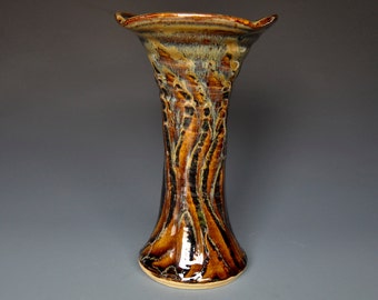 Pottery Flared Flower Vase Ceramic Stoneware A