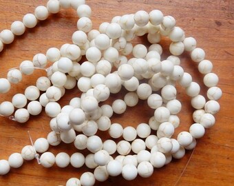 8mm White Turquoise round beads, full strand (15.5 inches, 49 beads)