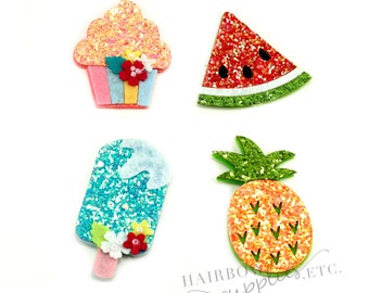 Glitter Felt Appliques - Felt Applique, Feltie, Felties, Summer Felties, Wholesale Felties, Felt Accessories, Felt Hair Clip, Felt Hairclips