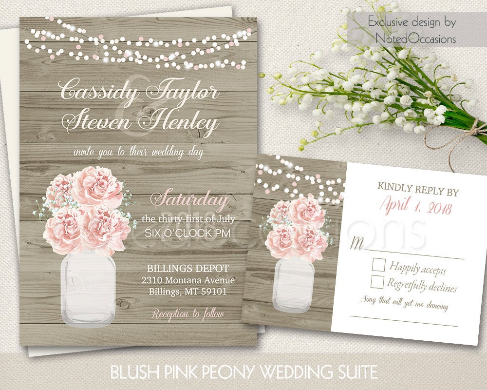 rustic mason jar wedding invitations