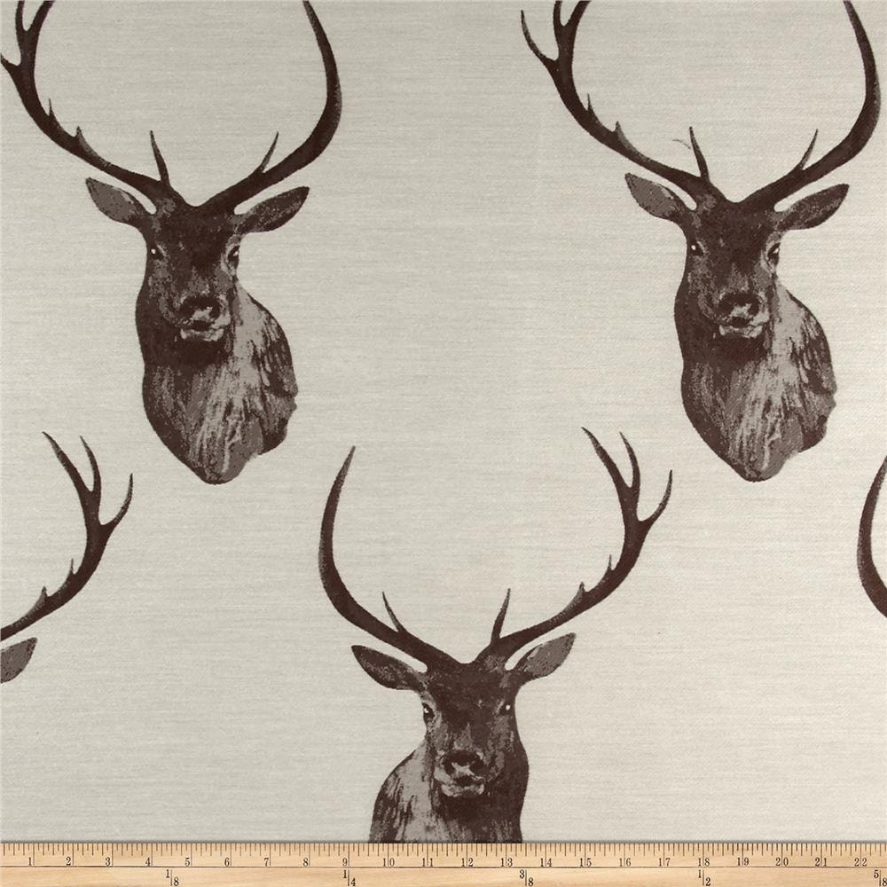 Designer Fabric deer print pillow cover grey by PetajaFiberWorks