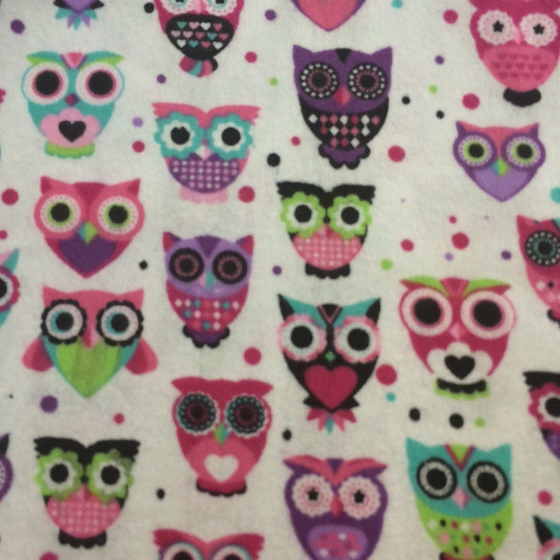 Owls Flannel Fabric Bty From Radapplefabric On Etsy Studio