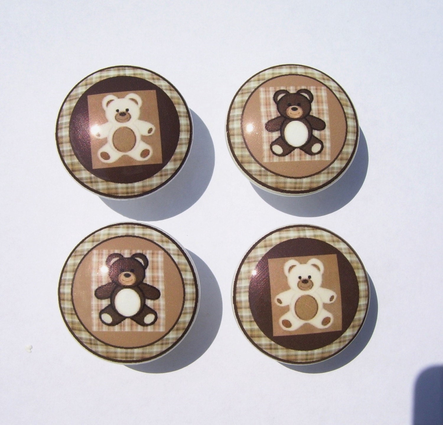 4 Teddy Bears kids boys Dresser Drawer Knobs
