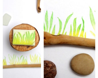 Stamp hand carved grass