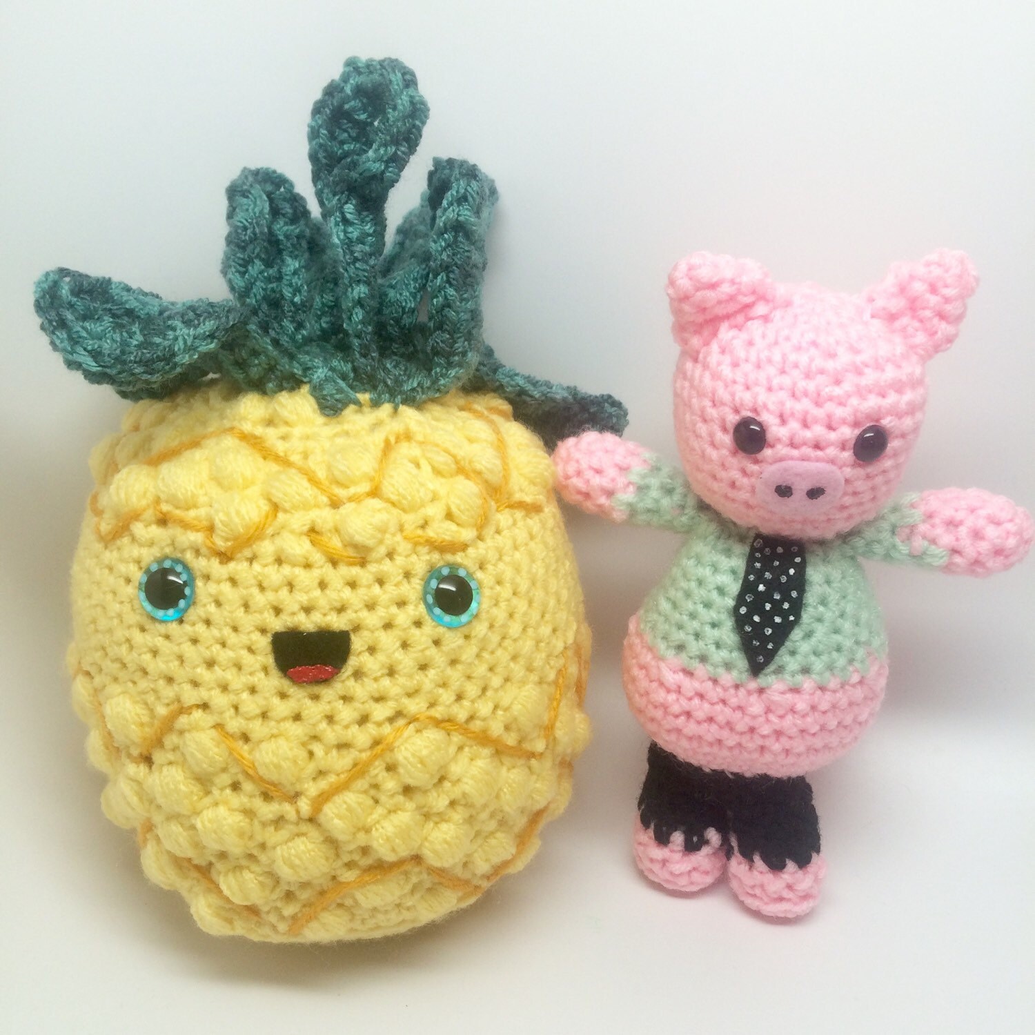 Crochet Happy Pineapple Plush / Kawaii Pineapple / Crochet