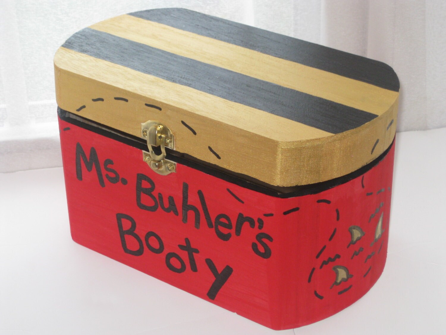 Teacher's Treasure Chest Personalized Wooden Pirate