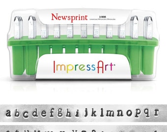 ImpressArt, Newsprint Lower Case Alphabet Stamp Set, 3mm - 1 Pc (4955)/1