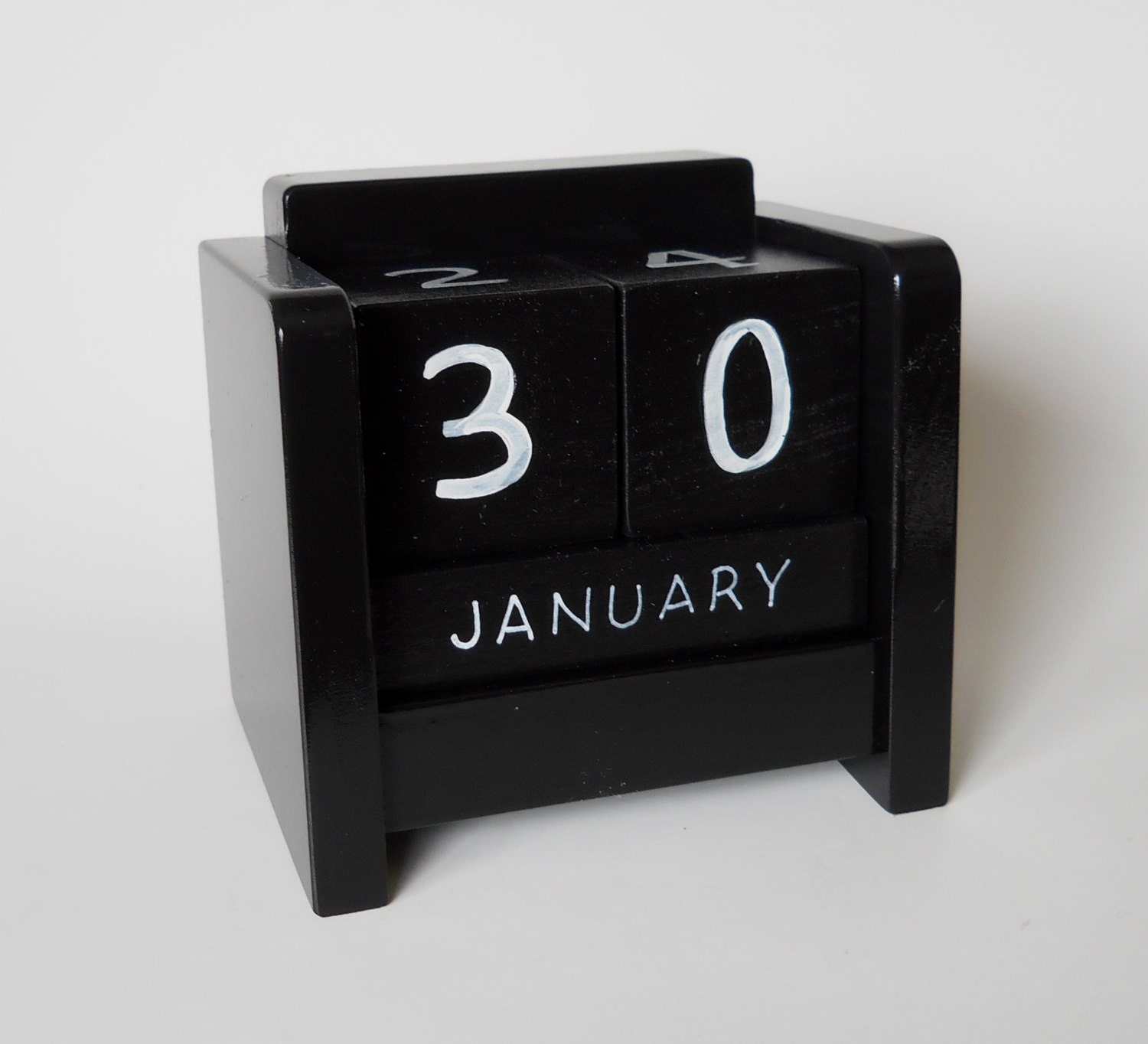 Perpetual Desk Calendar Wooden Block Desk Calendar Black