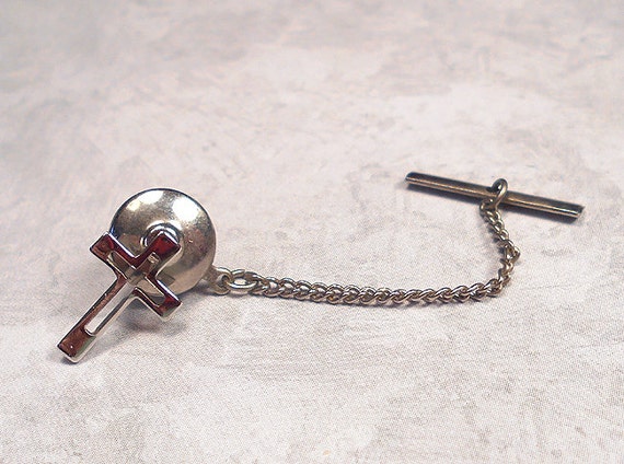 Vintage Tie Tack Open Cross Lapel Pin Christian Church