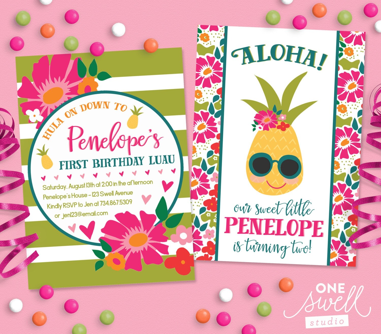 Hawaiian Luau Invitation Pineapple Invitation Pineapple
