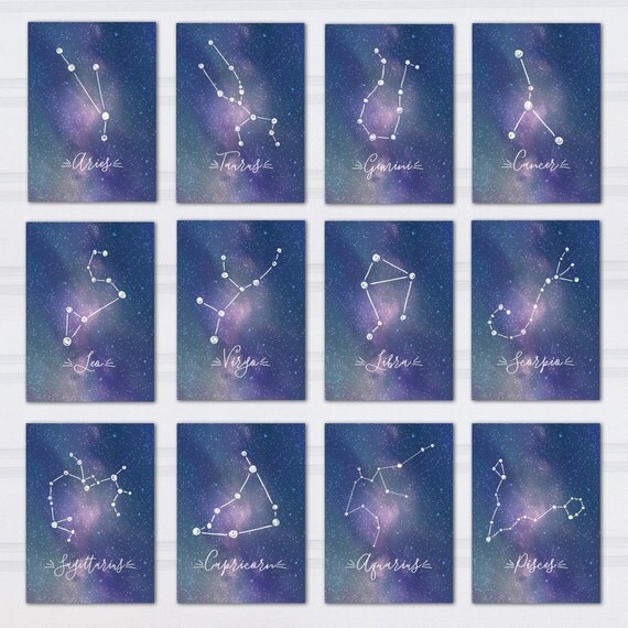 Constellation Table Numbers Printable Zodiac Wedding Decor