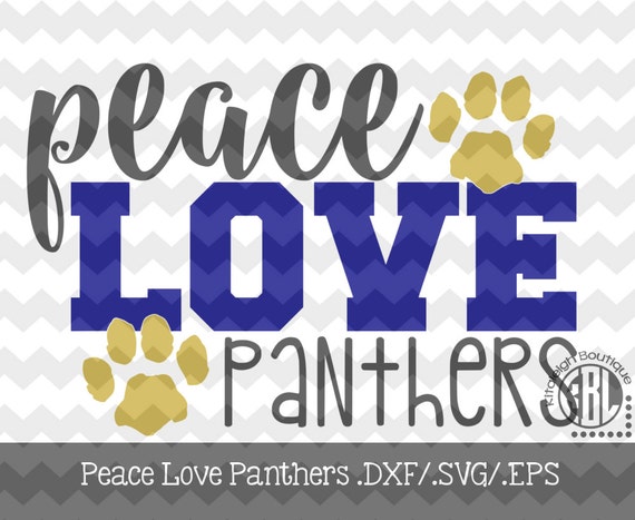 Download Peace Love Panthers Files INSTANT DOWNLOAD in dxf/svg/eps for