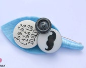 Moustache Childrens Buttonholes Best Little Man / Page Boy Buttonhole Boutonniere Wedding
