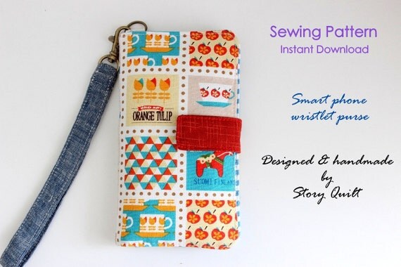 Easy pattern Cell phone wallet PDF Sewing Pattern Gadget