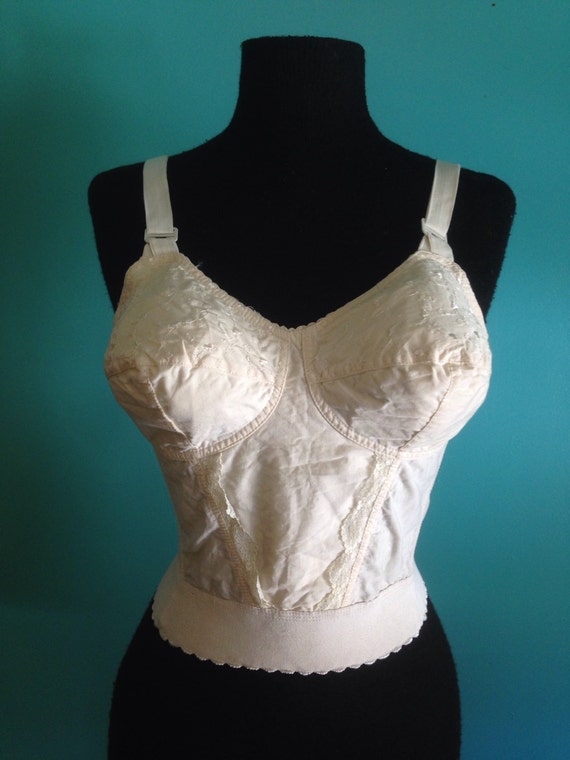 Vintage 1960s Longline Cotton Bra By Flashytrashhag On Etsy