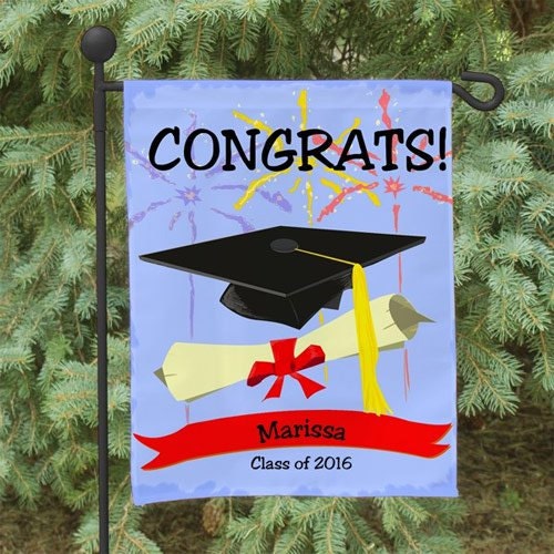 Personalized Graduation Congrats Garden Flag By GiftsForYouNow