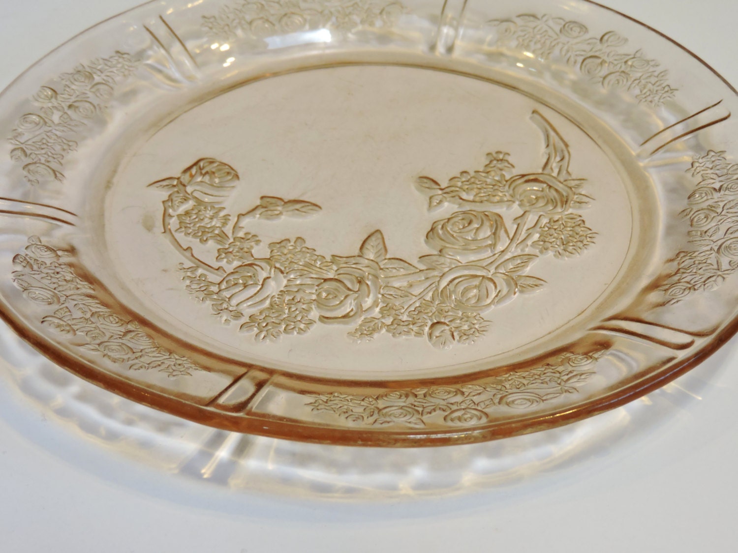 Federal Depression Glass Pink Sharon Cabbage Rose 9 inch