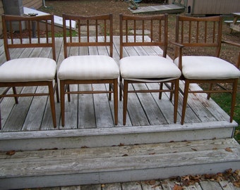 dining chairs,set of four dining chairs,kitchen chairs,walnut chairs,baumritter roomates chairs,ethan allen chairs,mid century modern chairs