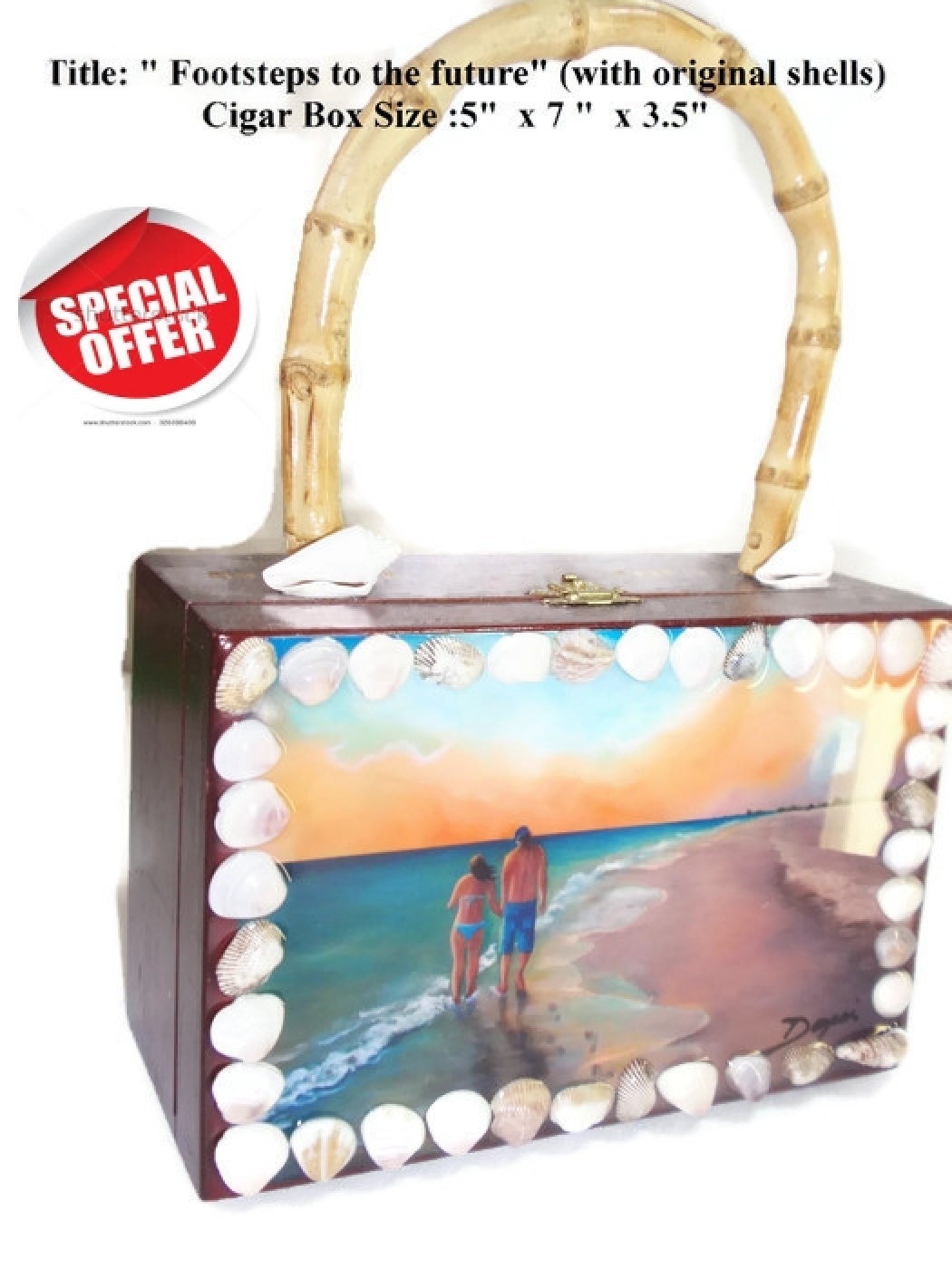 REDUCE PRICE On Sale. Exclusive Cigar Box Purse w/ Bamboo Handle . Five Handbags to Choose