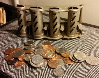 Coin Dispenser, Metal Bank, Vendor Bank, Metal Coin Dispenser, Belt Buckle, Coin Bank, Money Belt, Steampunk Fashion, Industrial Decor, Prop