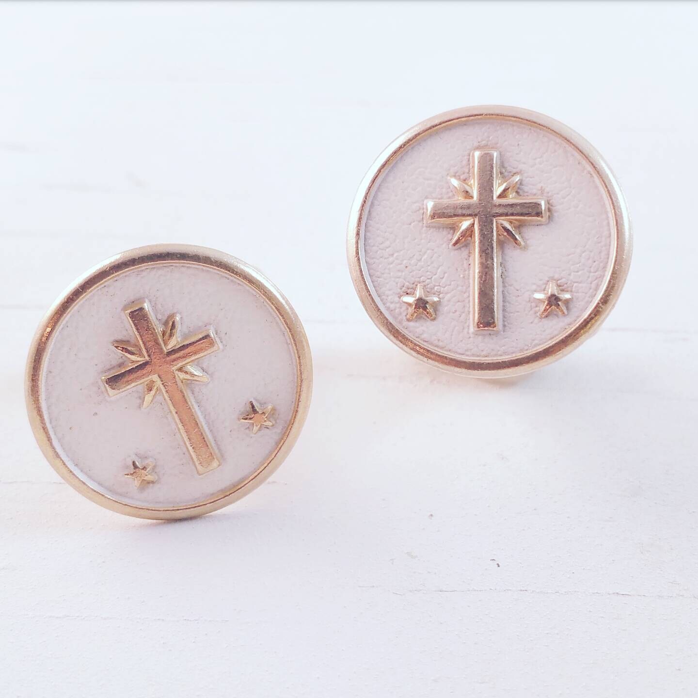 Cross Cufflinks Religious Cuff Links Cross Star Symbolism