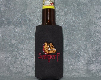 Beer Bottle Holder, Marine, Semper Fi, Slim Can Cozy