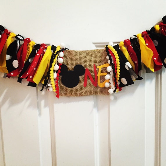 Mickey Mouse Inspired High Chair Bunting Fabric High Chair Banner Il_570xn