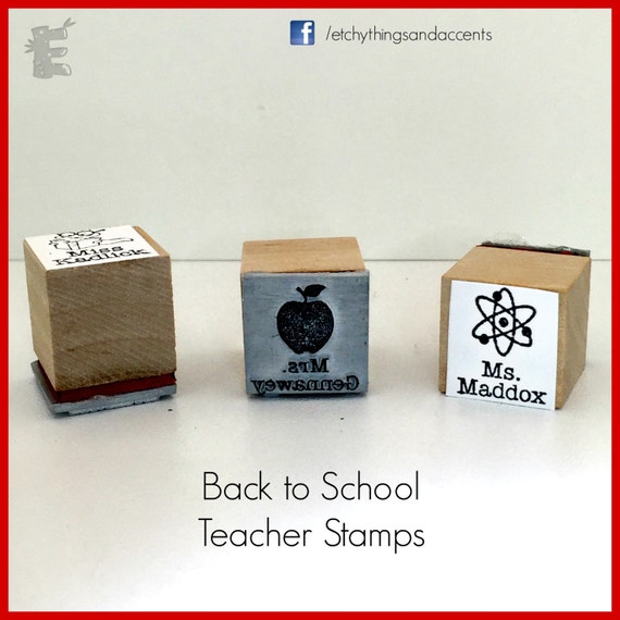 School Teacher Stamp for passes classroom book sets notes