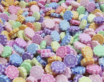10mm* 3mm, Flower Spacer beads, 1mm Hole, Approx. 250 beads, 50g, Mixed Color