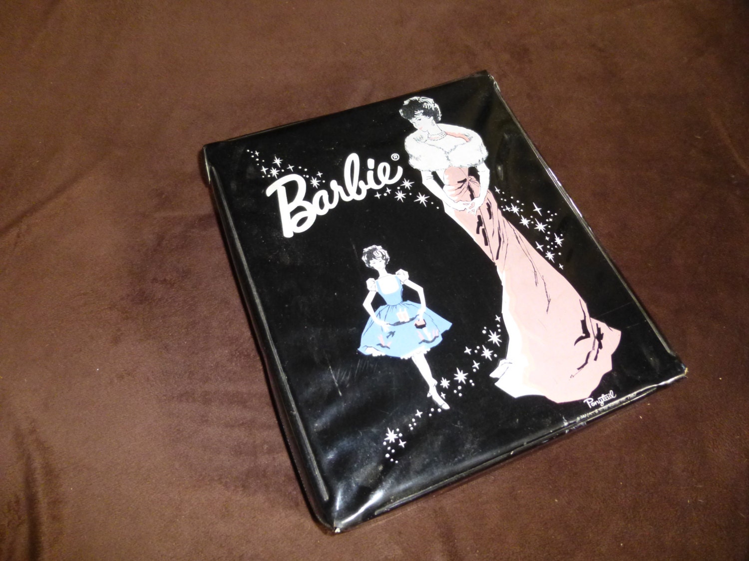 Barbie Vintage Doll Suitcase 1960s Black Case