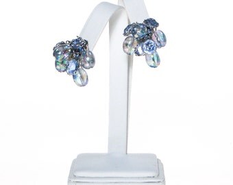 Boucles D'oreilles XXL Vintage Perles Oversize – Clip Métal Haute Couture Années 90