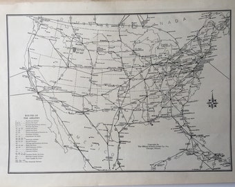 Us mileage map | Etsy