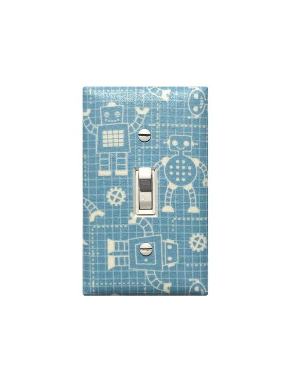 Robot Nursery Light Switch Plate Cover / Baby Boy Boys Room