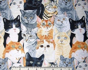 Cat Fabric, Pet Fabric, Packed Cats, Kitty Fabric, 145530
