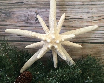 Starfish Tree Topper, Christmas Tree Topper, Triple Starfish Tree Topper, Unique Christmas Decorations, Beach Christmas,Sea Star Tree Topper